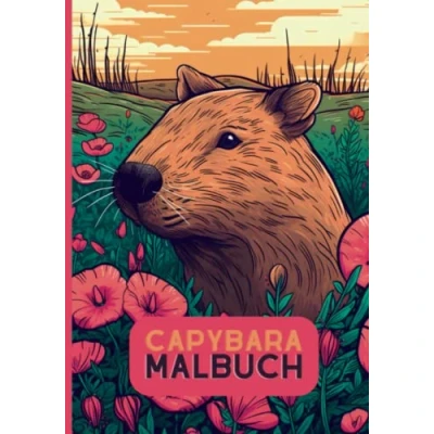 Abbildung von Capybara Malbuch Entspannendes für Erwachsene mit Capybaras in verschiedenen Szenen: Meditatives