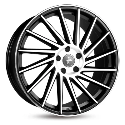 Abbildung von KESKIN 5 loch 22Zoll 112mm Alufelge KT17 Hurricane mattschwarz Front poliert KT171022511250MBFP Felge