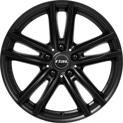 Abbildung von RIAL 5 loch 17Zoll 120mm Alufelge X10 MattSchwarz / Poliert 75737W34 Felge