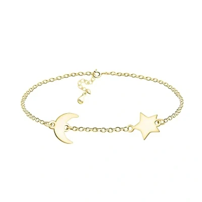 Abbildung von Sofia Milani Damen Armband 925 Silber vergoldet/golden Sternen Mond Anhänger B0313