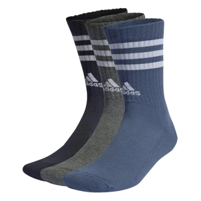 Abbildung von adidas Unisex Kinder 3 Stripes Cushioned Crew Socks Pairs, Legend Ink/Preloved Ink S24 / Dark Grey Heather, 4 5 Years