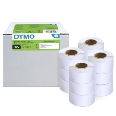 Abbildung von DYMO Original LabelWriter Adressetiketten 28 mm x 89 12 Rollen mit je 130 leicht ablösbaren Etiketten (1.560 Etiketten) selbstklebende für Beschriftungsgerät