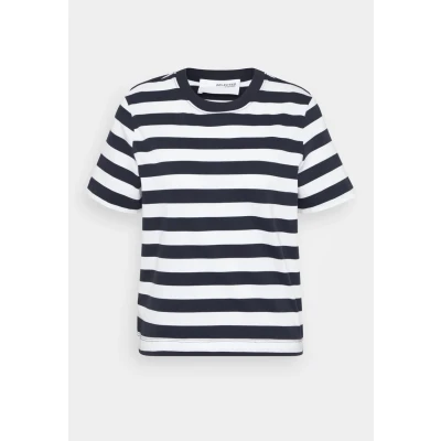 Abbildung von Selected Femme Slfessential BOXY TEE Tshirt print, Damen, Größe: 38, Dark sapphire/bright white