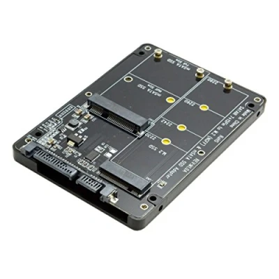 Abbildung von Cablecc 2 in 1 Kombo M.2 NGFF B Schlüssel &amp; mSATA SSD zu SATA 3.0 Adapter Konverter, Gehäuse.