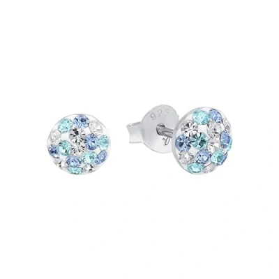 Abbildung von Amor Ohrstecker 925 Sterling Silber Mädchen Kinder Ohrschmuck, mit Preciosa, 0,6 cm, Blau, Kommt in Schmuck Geschenk Box, 2021193