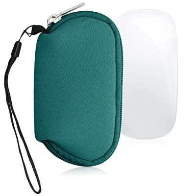 Abbildung von kwmobile Hülle kompatibel mit Apple Magic Mouse 1/2 Neopren für PC Schutzhülle Computer Maus Tasche Petrol