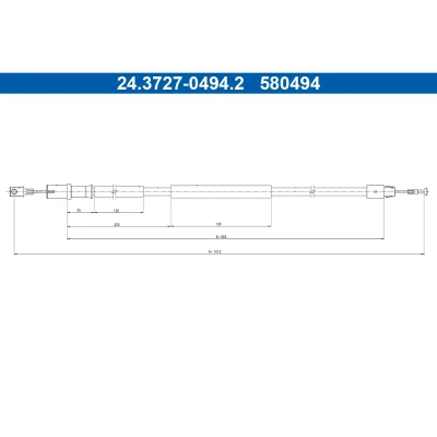 Abbildung von ATE 24.3727 0494.2 Handbremsseil 1013 MERCEDES BENZ: Vito Minibus