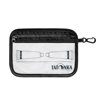 Abbildung von Tatonka Kulturbeutel Zip Flight Bag A6 Kleiner, transparenter Beutel zur Mitnahme von Flüssigkeiten im Flugzeug Handgepäck 16 x 12 cm (black)