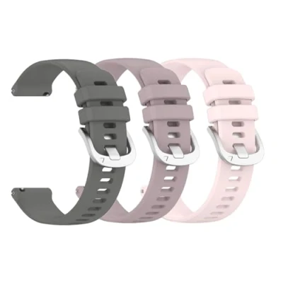 Abbildung von Waekethy Armband für Garmin Venu 3S/Venu 2S, 18mm Silikon Armbänder Einstellbar Sport Ersatzarmband Kompatibel mit Vivoactive 4S/Forerunner 255S/Forerunner 265S Music