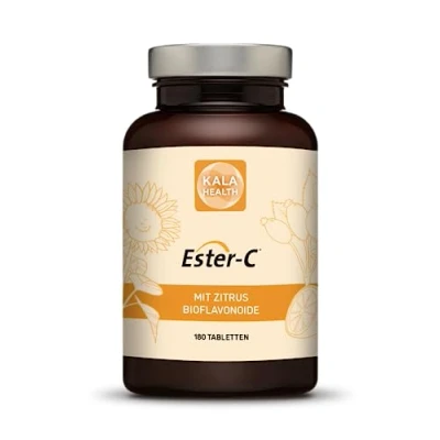 Abbildung von Kala Health Ester C tablets 1000 mg high dose calcium ascorbate with vitamin metabolites and 100 citrus bioflavonoids is the strongest form of contributes to immune system