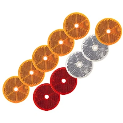 Abbildung von DOJA Barcelona Anhänger Reflektor Rund Mix Universal Pack 10 Beleuchtung, Dreieck Rückstrahler, Auto Reflektoren, Motorrad Reflektorband, Wohnwagen Katzenaugen Selbstklebend