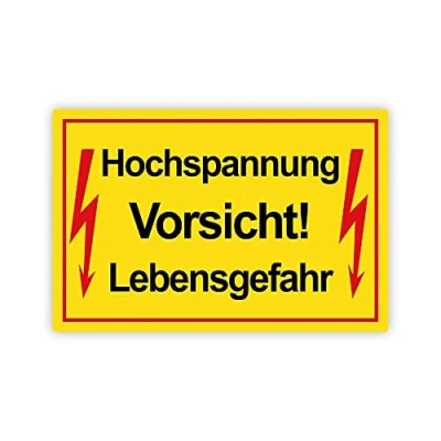 Abbildung von Vorsicht ! Hochspannung Lebensgefahr Schild 20 x 30 cm aus stabiler PVC Hartschaumplatte 3mm mit UV Schutz von STROBO