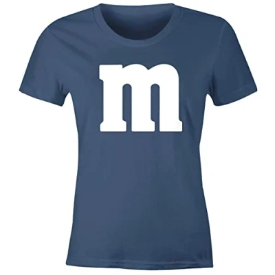 Abbildung von MoonWorks® Damen T Shirt Gruppen Kostüm M Aufdruck Fasching Karneval Verkleidung Denim