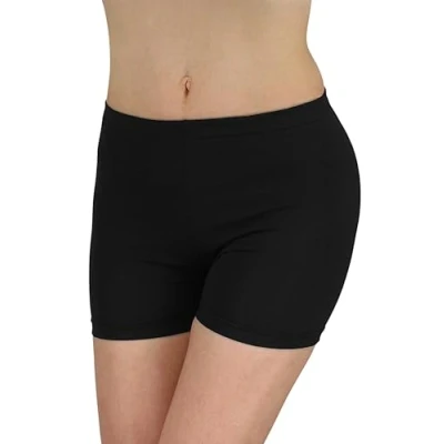 Abbildung von Alkato Damen Sport Shorts mit Hohem Bund Hotpants Radlerhose, Farbe: Klassisch/Schwarz, Größe: 38