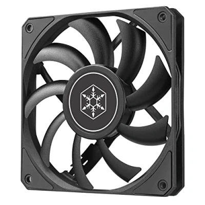 Abbildung von SilverStone Technology Air Slimmer 120, Schmaler 120 mm Lüfter mit verbesserter Leistung und Vollbereich PWM Steuerung, SST AS120B