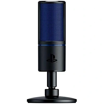 Abbildung von Razer Seiren X für Playstation USB Kondensator Mikrofon Streaming auf der PS4 und PS5 (Kompakt mit Schockdämpfer, Superniere Aufnahmemuster, Stumm Taste) Schwarz Blau