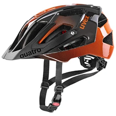 Abbildung von uvex quatro sicherer MTB Helm für Damen und Herren individuelle Größenanpassung verstellbarer Schirm titan orange 52 57 cm