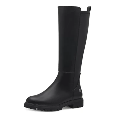 Abbildung von MARCO TOZZI by Guido Maria Kretschmer Damen Hohe Stiefel ohne Absatz Flach mit Reißverschluss, Schwarz (Black), 40 EU