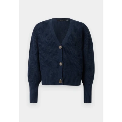 Abbildung von Vero Moda Vmlea V NECK CUFF Cardigan Strickjacke, Damen, Größe: XS, Navy blazer