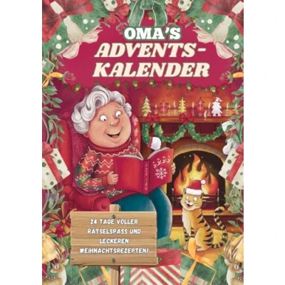 Abbildung von Omas Adventskalender 24 Tage voller Rätsel und Rezepte in extra großer Schrift: mit festlichen Rezepten vielen Knobeleien das perfekte Geschenk für die Weihnachtszeit