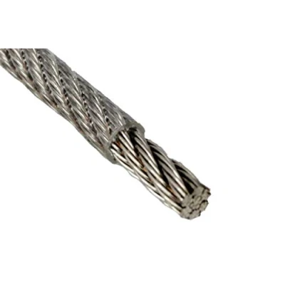 Abbildung von Drahtseil 5 / 7mm 10 Meter Geländerseil 5/7mm Edelstahl 7X7 ummantelt PVC klar EN 1.4401 mittelweich A4 NIRO, Nirosta