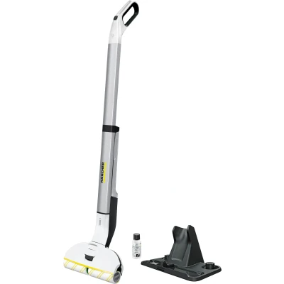 Abbildung von Kärcher Hartbodenreiniger FC 7 Cordless elektrischer und kabelloser Bodenwischer für 135 qm müheloses Reinigen bei nur 71 dB in einem Arbeitsgang, Weiß