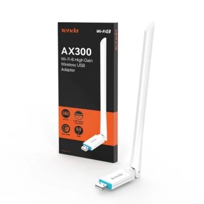 Abbildung von Tenda U2 AX300 Einstiegsklasse Wi Fi 6 WLAN Stick, USB Adapter, nur 2.4GHz, 6dBi Antenne, Plug&amp;Play, Access Point Modus, WPA2, 2.0, für PC/Desktop/Laptop, unterstützt Windows7/10/11/Linux 3.10+