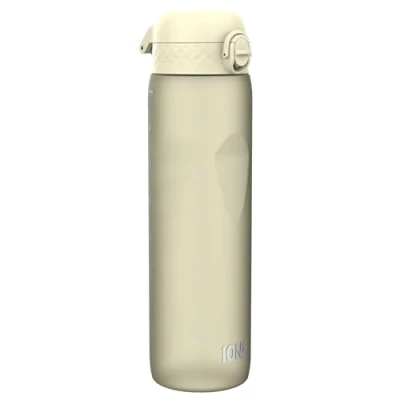 Abbildung von ion8 1 Liter Trinkflasche, 1000ml, Auslaufsicher, Einhandöffnung, Sichere Verriegelung, Spülmaschinenfest, BPA frei, Tragegriff, Leicht zu Reinigen, Ideal für Sport und Fitness, Cremiges Weiß