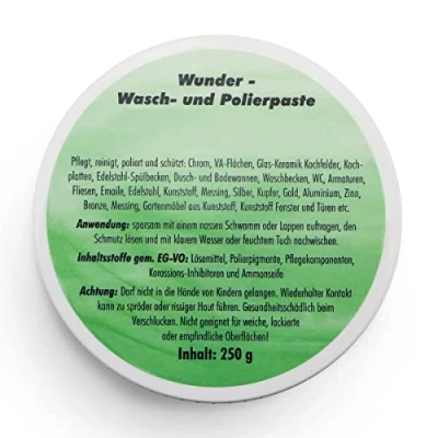 Abbildung von 250g Wunderpaste Reinigungspaste &amp; Polierpaste I pflegt, reinigt, poliert Universalreiniger für Metall Kunststoff Keramik uvm.