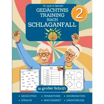 Abbildung von Gedächtnistraining nach Schlaganfall 2: Puzzles und Spiele für die Rehabilitation von Stroke, traumatischen Hirnverletzungen Aphasie in großer Schrift