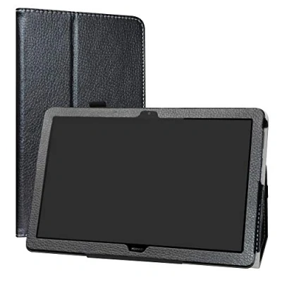 Abbildung von Labanema Hülle für MediaPad T5 10, Slim Fit Folio PU Leder dünne Kunstleder Schutzhülle Cover Schale Etui Tasche Huawei 10 10,1 Zoll 2018 Tablet Schwarz