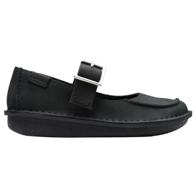 Abbildung von Clarks Damen Funny Bar Flacher Slipper, Black Oily Lea, 37 EU