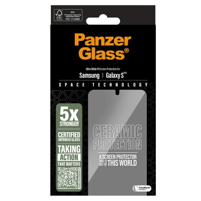 Abbildung von Samsung Galaxy S25 Panzerglas PanzerGlass Ceramic Screenprotector Keramischer Displayschutz mit Applikator für das