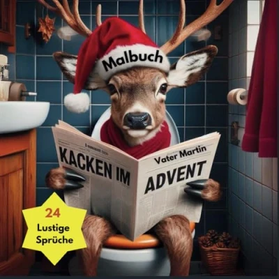 Abbildung von Kacken im Advent 24 Lustige Sprüche Besinnlich Malbuch: Das perfekte humorvolle Geschenk für Männer und teenager