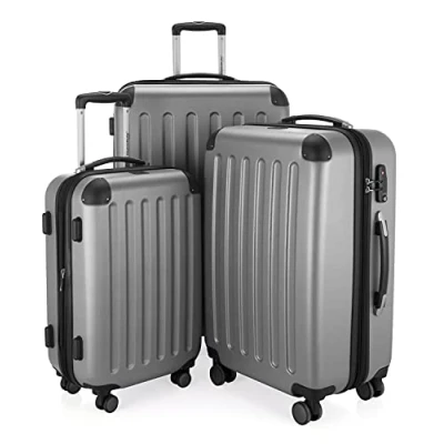 Abbildung von HAUPTSTADTKOFFER SPREE 3er Trolley Set Rollkoffer Reisekoffer, (S, M und L) Koffer Set, 4 Doppel Rollen, , Silber