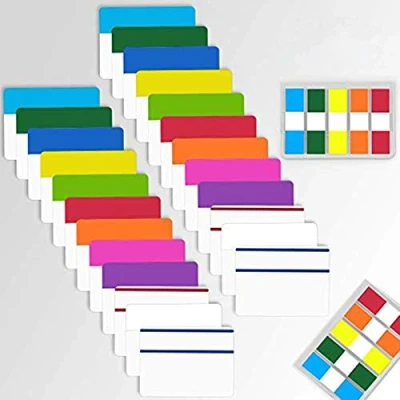 Abbildung von 4EVERHOPE 680Pcs Sticky Index Registerkarten 2 Zoll Seitenmarkierungs Registerkarten, beschreibbare und repositionierbare Ablage Flaggen Etiketten, 26 Sätze, 12 Farben