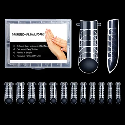 Abbildung von BNG 120 Stück Nagelformen Dual Nagel Forms Vollständige Abdeckung Vlängerung Mould Nagelform für Poly Nail Gel Extension