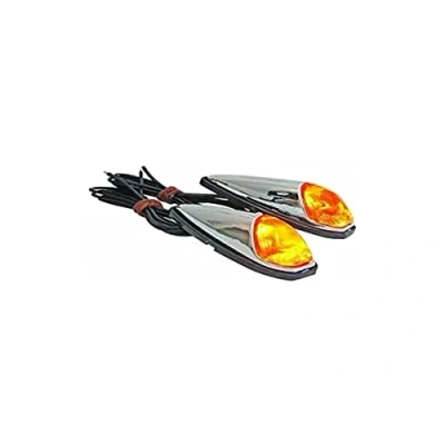 Abbildung von cyclingcolors 2X Blinker VERKLEIDUNGS Tropfen Chrom ORANGE Birne Motorrad Moped MOFA Roller