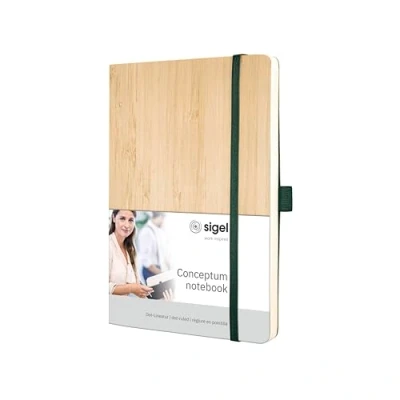 Abbildung von SIGEL CO671 Notizbuch, echtes Bambuscover, red Dot award winner 2022, FSC zertifiziertes Papier, Lineatur, ca. A5, 100 g, Softcover, Conceptum