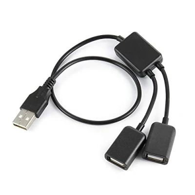 Abbildung von chenyang USB Y Splitterkabel 1 Eingang 2 Ausgänge, 2.0 Stecker auf Buchsen Port Erweiterungs Hub Datenladegerät Verlängerungskabel Adapter für Tastatur, Maus, Flash Disk