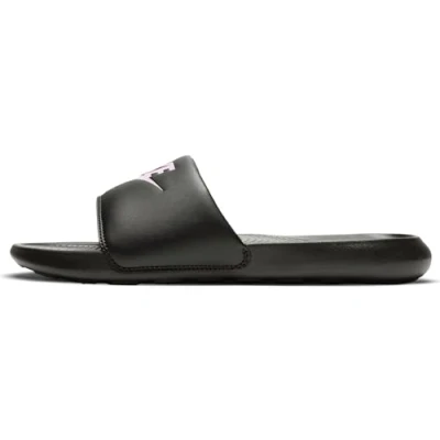 Abbildung von Nike Sportswear Victori ONE Slide Pantolette flach, Damen, Größe: 36.5, Black/light arctic pink Hochwertiges lederimitat