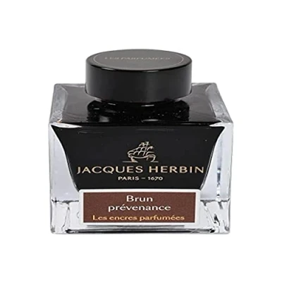 Abbildung von J. Herbin Jacques 14747JT Tintenflakon 50 ml / Dufttinte parfümierte Tinte, für Füllfederhalter und Tintenroller geeignet, ideal Korrepondenz Kalligraphie, Braun, 1 Stück