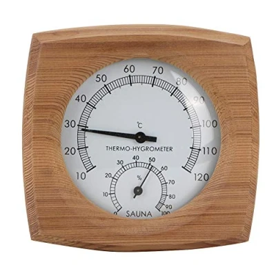 Abbildung von 2 In 1Wood Thermo Hygrometer Thermometer Dampfbad Sauna Fahrenheit Zubehör