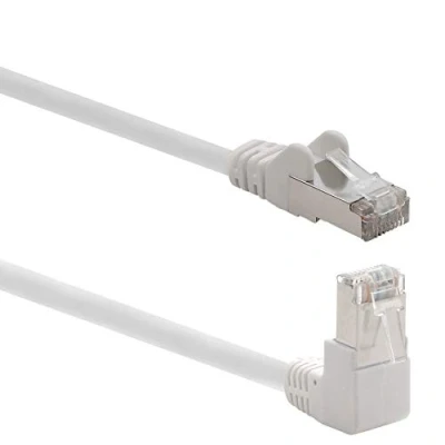 Abbildung von 1aTTack.de 366192 Cat.6 Netzwerkkabel Winkel 90 Grad 2m weiß 1 Stück Cat6 Patchkabel (SFTP PIMF) 1000Mbit/s Rj 45 Stecker x Meter
