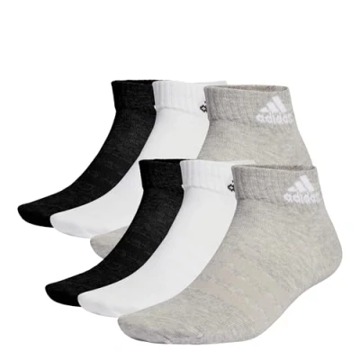 Abbildung von adidas Unisex Thin and Light Sportswear Ankle Socks 6 Pairs, Medium Grey Heather/White/Black, 4.5