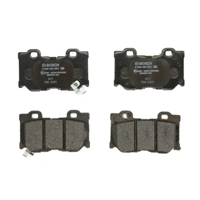 Abbildung von BOSCH 0 986 494 863 Bremsbelagsatz Low Metallic mit akustischer Verschleißwarnung Anti Quietsch Blech INFINITI: FX Off Road, Q50 Saloon, M Saloon