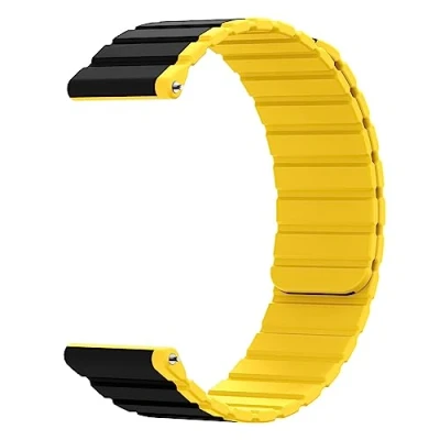 Abbildung von System S Armband 22 mm aus Silikon magnetisch für Samsung Galaxy Watch 5 4 in Gelb