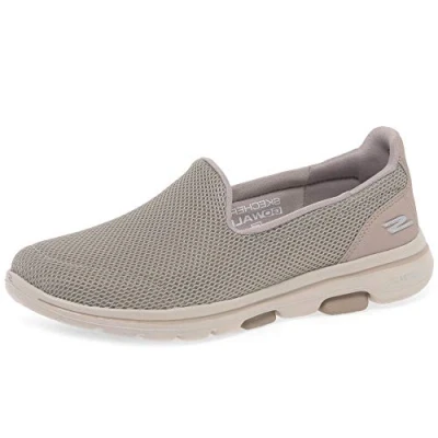 Abbildung von Skechers Damen Go Walk 5 Sneakers, Taupe Textile Trim, 37 EU