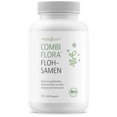 Abbildung von Bio Flohsamenschalen 240 Kapseln 3600 mg pro Tag Psyllium husk Vegan Indische hochdosiert Ohne Zusatzstoffe
