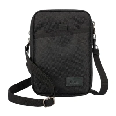 Abbildung von KIWIFOTOS Triple Phone Travel Brustbeutel Tasche mit Schultergurt und Karabiner Multifunktional für Smartphone, Karte Passport Tolles Reisezubehör Innenmaße 170 x 110 15 mm (Schwarz)